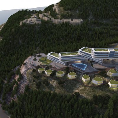 现代酒店办公楼 建筑外观