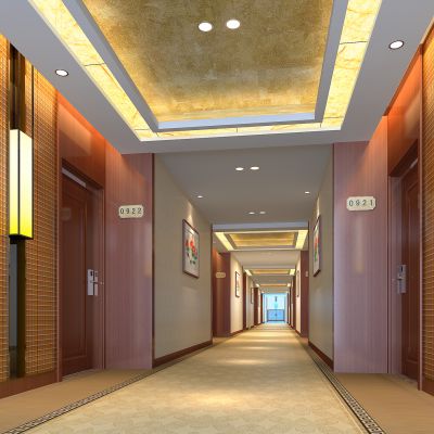 中式酒店房间走道