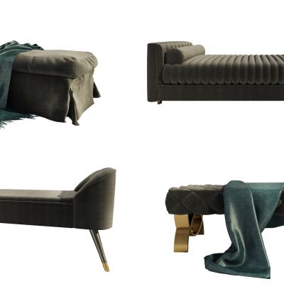 现代床尾踏组合