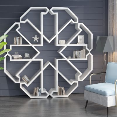 现代雪花书架 书柜 窗帘 沙发