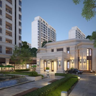 欧式售楼处 会所 建筑外观