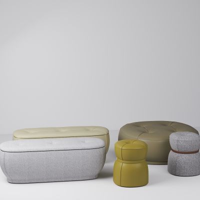 现代床尾凳脚踏组合