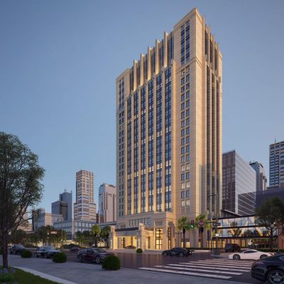 欧式高层酒店办公楼建筑外观