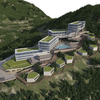 现代酒店办公楼 建筑外观