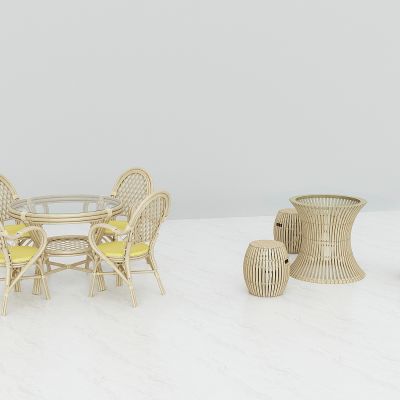 现代户外休闲桌椅，藤桌椅，竹桌椅