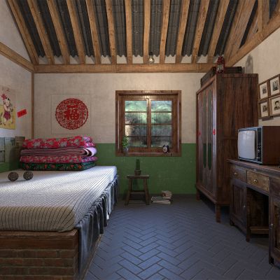 现代东北农村卧室 土炕