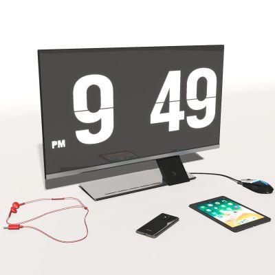 现代数码设备显示器鼠标平板耳机手机