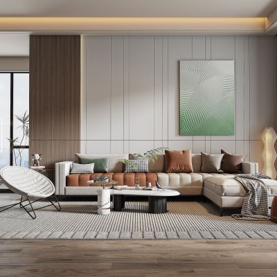 现代轻奢客厅沙发组合