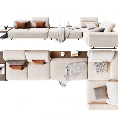 Poliform现代多人转角沙发