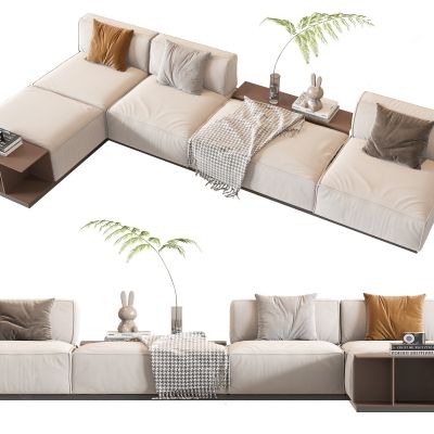 现代布艺转角沙发
