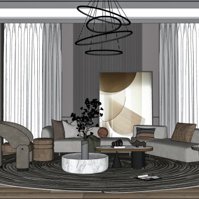 现代轻奢沙发茶几组合