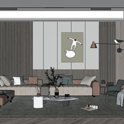 现代客厅沙发茶几组合