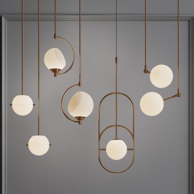 现代艺术玻璃吊灯组合