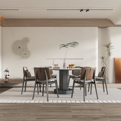 现代轻奢餐厅餐桌椅