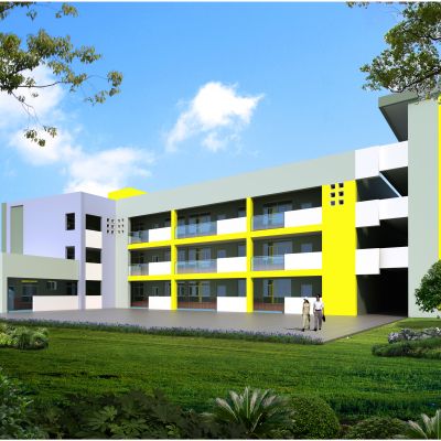 现代幼儿园外立面展示