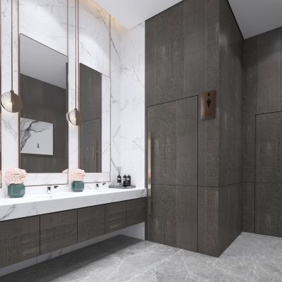 现代简约卫生间 洗手间 吊灯 浴室柜