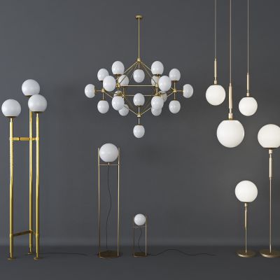 现代吊灯落地灯组合
