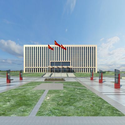 中式行政中心 办公楼中式建筑