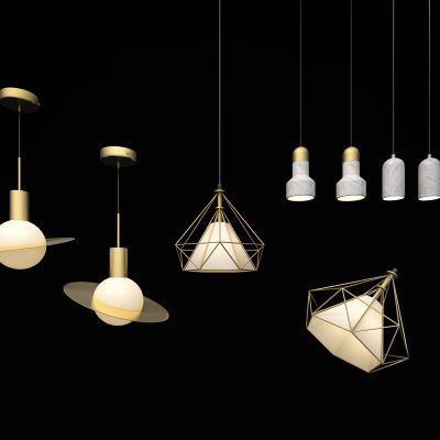 现代金属小吊灯组合