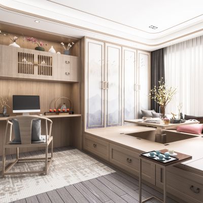 新中式日式榻榻米书房