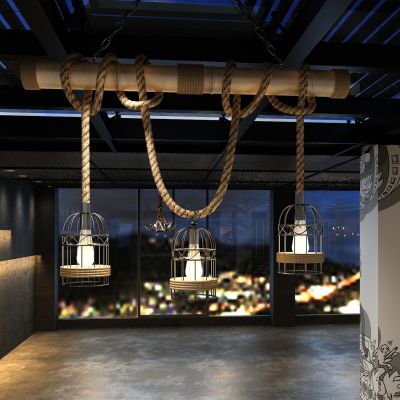 工业风吊灯鸟笼