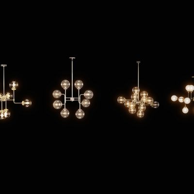 现代玻璃灯泡 吊灯组合