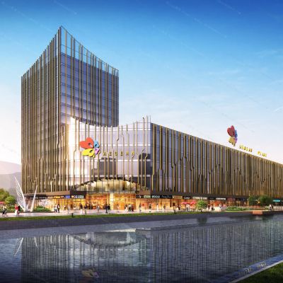 现代商场鸟瞰图