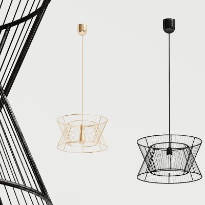 工业风几何铁艺吊灯