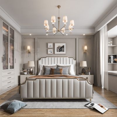 美式卧室SU模型