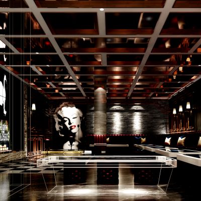 现代酒店会所 酒吧 现代 金属 私人会所 舞台