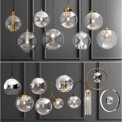 现代玻璃单头吊灯组合