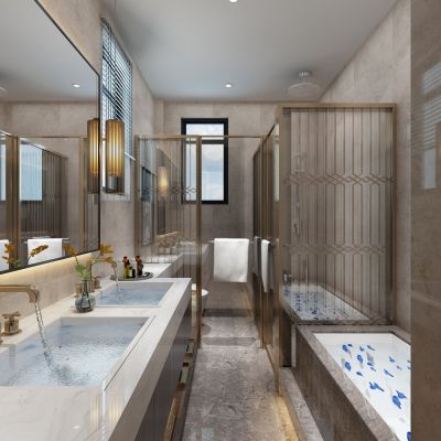 现代卫生间 浴缸