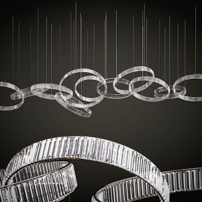 现代玻璃圆环吊灯