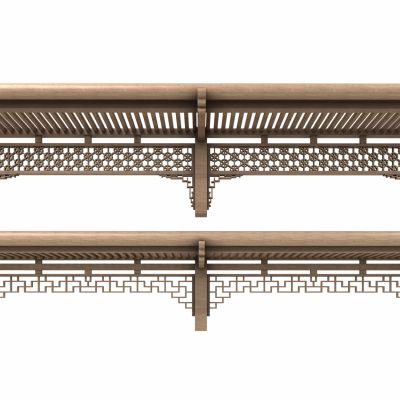 新中式建筑 古建筑 中式挂落 现代挂落 古代建筑 连廊挂落 垂落