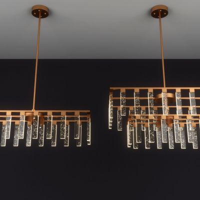 现代轻奢金属水晶吊灯组合