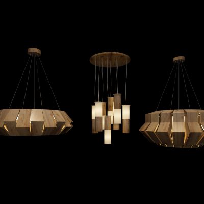 北欧创意木条吊灯