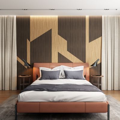 现代轻奢卧室 双人床组合