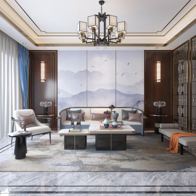 新中式客厅 沙发