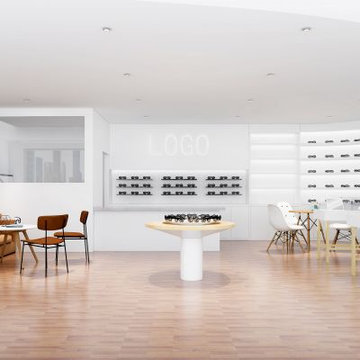 现代眼镜店 门头 前台