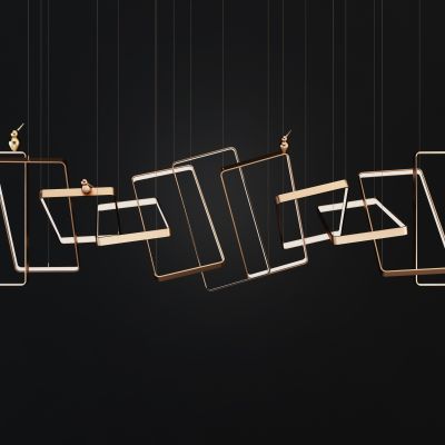 现代餐厅酒店 大堂 金属吊灯