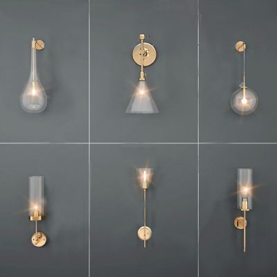现代金属玻璃壁灯 轻奢壁灯