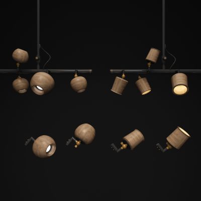 现代创意木质多头吊灯