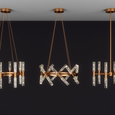 现代轻奢金属气泡水晶小吊灯