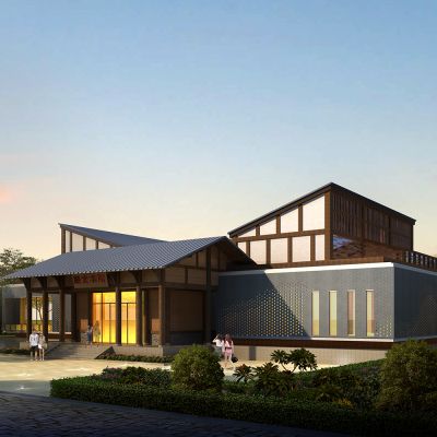 新中式餐饮建筑外观