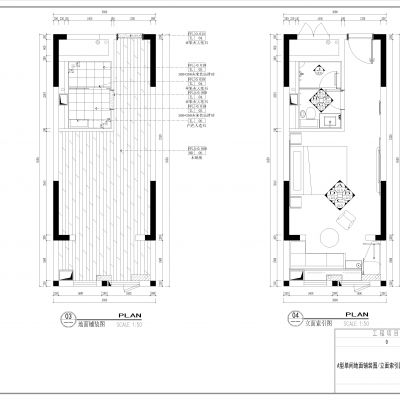 酒店客房单间设计施工图