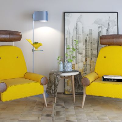 现代北欧休闲椅组合