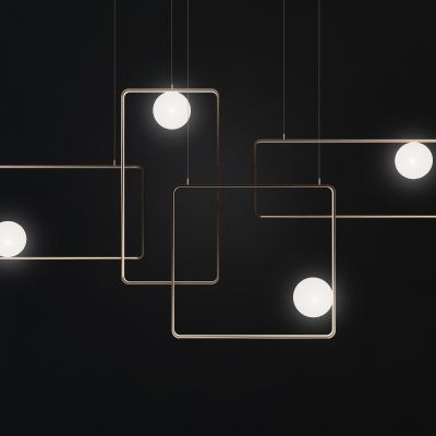 北欧现代金属吊灯组合