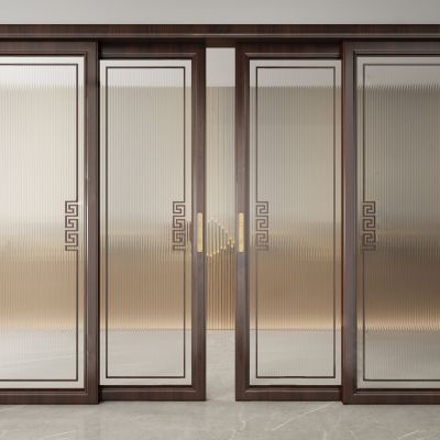 新中式玻璃推拉门