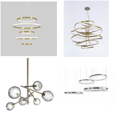 现代圆环球形吊灯