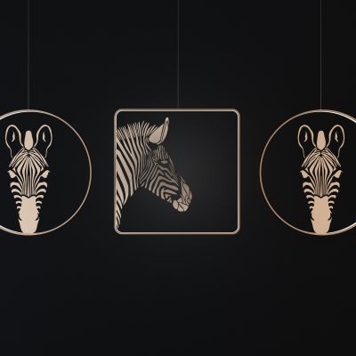 现代马头金属吊灯组合